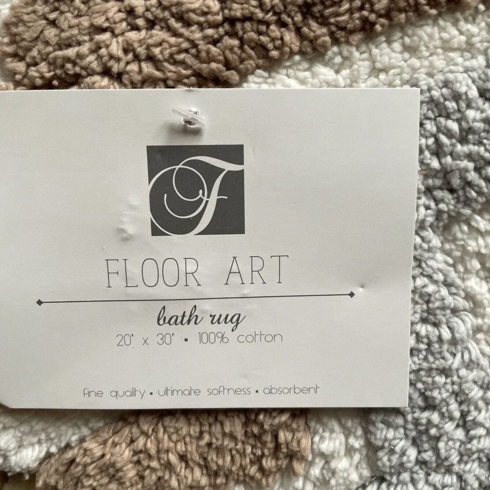 Floor Art Gray-Cream-Tan-Brown Bath Rug Mat 20